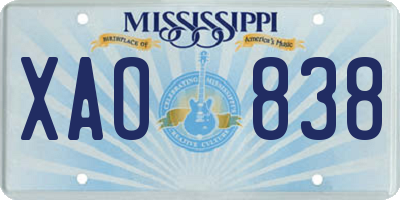 MS license plate XAO838