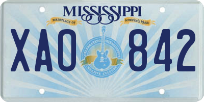 MS license plate XAO842