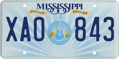 MS license plate XAO843