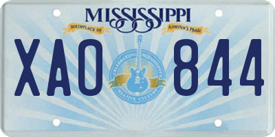 MS license plate XAO844