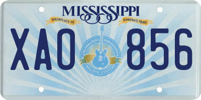 MS license plate XAO856