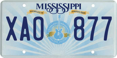 MS license plate XAO877