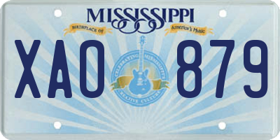 MS license plate XAO879