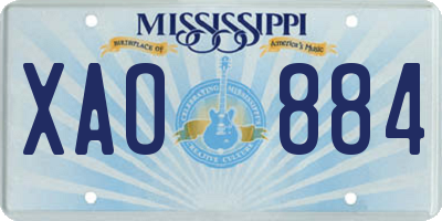 MS license plate XAO884