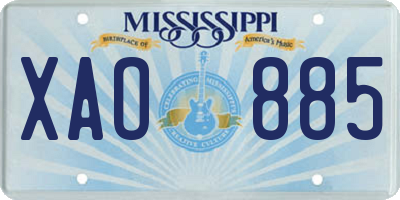 MS license plate XAO885