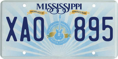 MS license plate XAO895