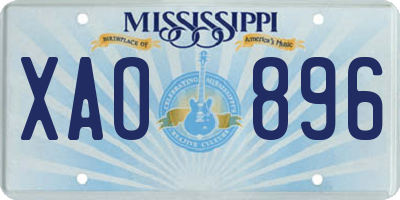 MS license plate XAO896