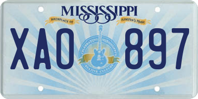 MS license plate XAO897