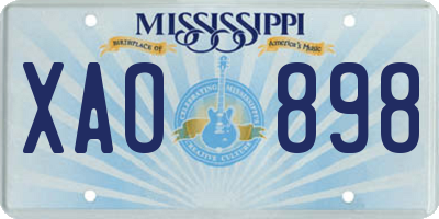 MS license plate XAO898