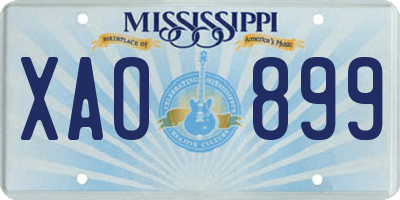 MS license plate XAO899