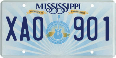 MS license plate XAO901