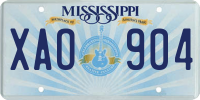 MS license plate XAO904