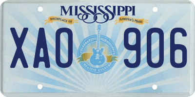 MS license plate XAO906