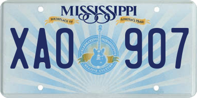 MS license plate XAO907