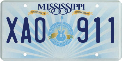 MS license plate XAO911