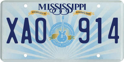 MS license plate XAO914