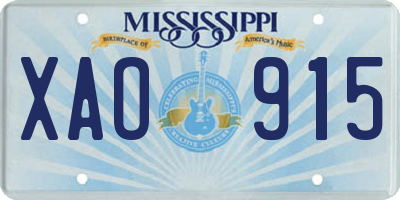 MS license plate XAO915