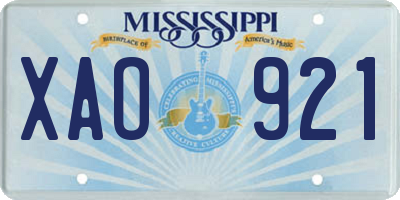 MS license plate XAO921
