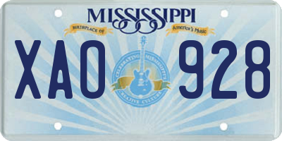 MS license plate XAO928