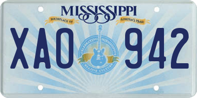 MS license plate XAO942