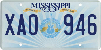 MS license plate XAO946