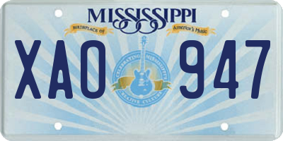 MS license plate XAO947