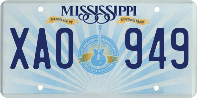 MS license plate XAO949