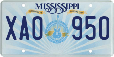 MS license plate XAO950