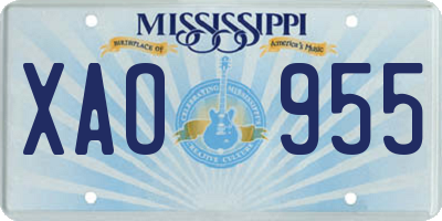 MS license plate XAO955