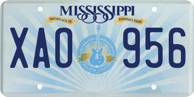 MS license plate XAO956