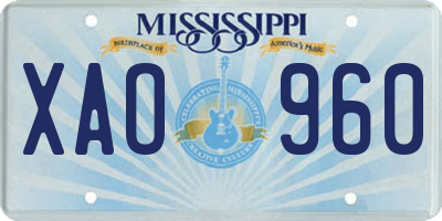 MS license plate XAO960