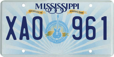 MS license plate XAO961