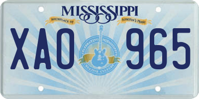 MS license plate XAO965