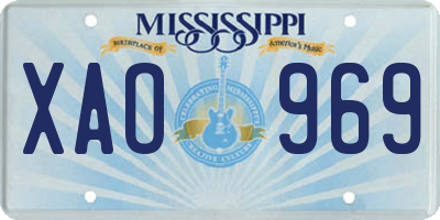 MS license plate XAO969