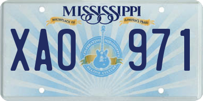 MS license plate XAO971