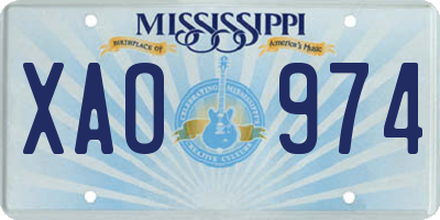 MS license plate XAO974