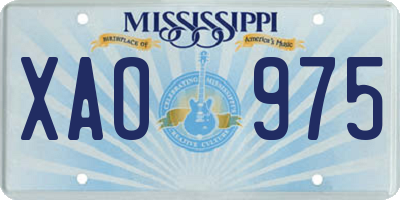 MS license plate XAO975