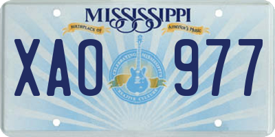 MS license plate XAO977