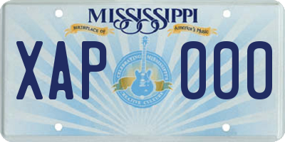 MS license plate XAP000