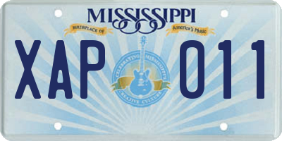 MS license plate XAP011