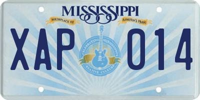 MS license plate XAP014