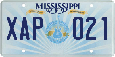 MS license plate XAP021