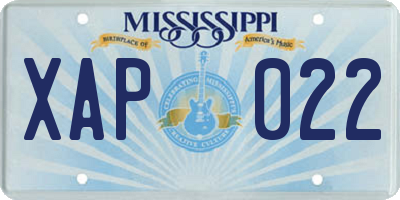MS license plate XAP022