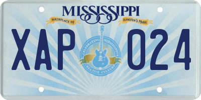 MS license plate XAP024