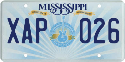 MS license plate XAP026