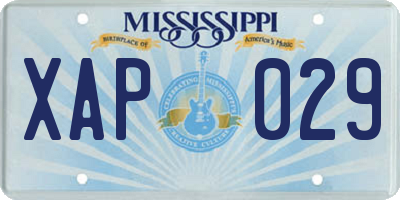 MS license plate XAP029