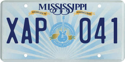 MS license plate XAP041