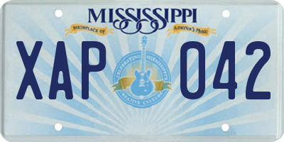 MS license plate XAP042