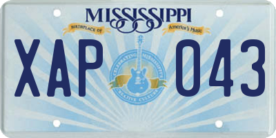 MS license plate XAP043