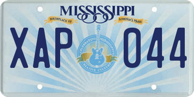 MS license plate XAP044